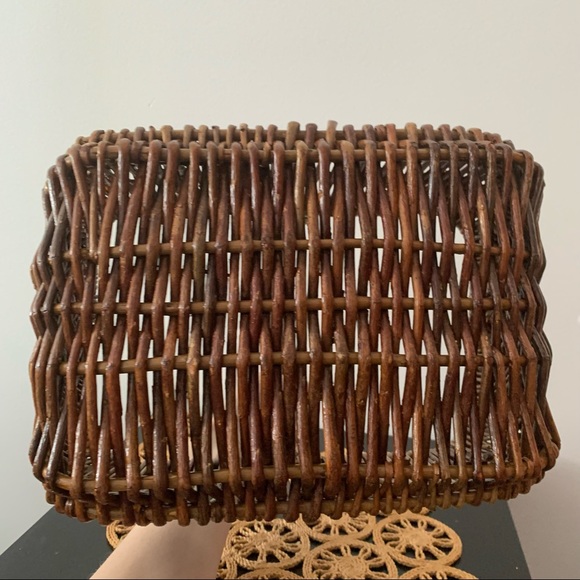 Vintage Rectangular Sturdy Wicker Woven Basket - Picture 5 of 10